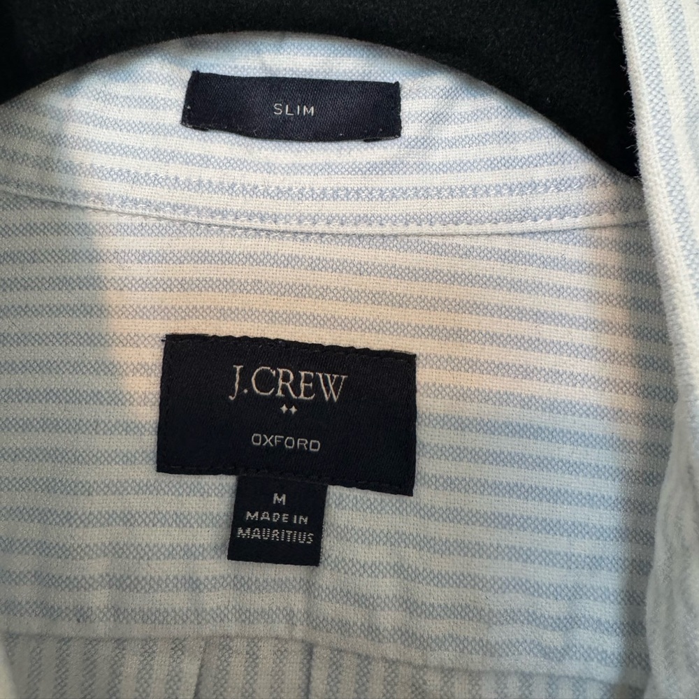 J.Crew Light Blue and White Striped Shirt